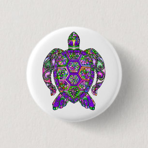 Badge Rond 2,50 Cm Sauvez les tortues marines