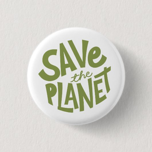 Badge Rond 2,50 Cm Save the Planet Design – Eco Friendly Earth (Devant)