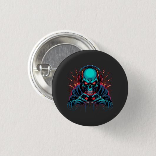 Badge Rond 2,50 Cm Scary Gamer Mode Active Amazing  (Devant & derrière)