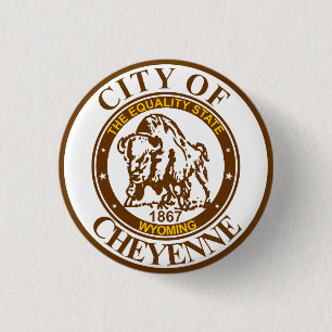 Badge Rond 2,50 Cm Sceau de Cheyenne, Wyoming