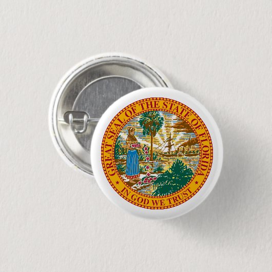 Badge Rond 2,50 Cm Sceau de Floride (Devant & derrière)