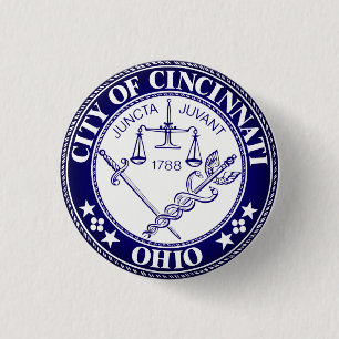 Badge Rond 2,50 Cm Sceau de la ville de Cincinnati, Ohio