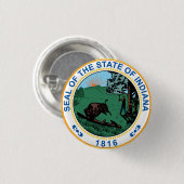 Badge Rond 2,50 Cm Sceau de l'État de l'Indiana (Devant & derrière)