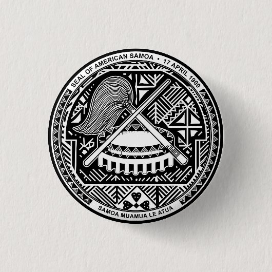 Badge Rond 2,50 Cm Sceau des Samoa américaines (Devant)
