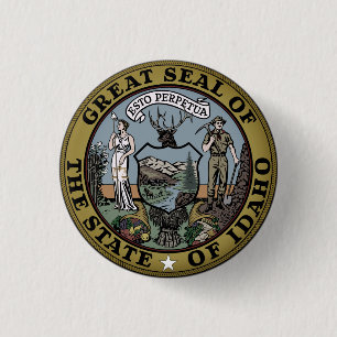 Badge Rond 2,50 Cm Sceau d'État de l'Idaho