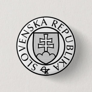 Badge Rond 2,50 Cm Sceau d'État de Slovaquie