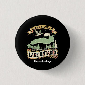 Badge Rond 2,50 Cm Scène de la nature rétro vintage du lac Ontario