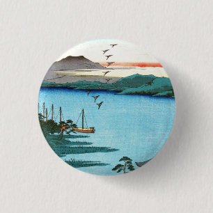 Badge Rond 2,50 Cm Scène vintage d'ukiyo-e marine Cool au Japon
