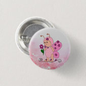Badge Rond 2,50 Cm Schmetterling Rose (Devant & derrière)