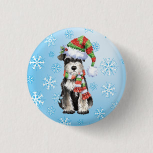 Badge Rond 2,50 Cm Schnauzer miniature heureux de Howlidays