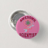 BADGE ROND 2,50 CM SCIENTIFIQUE FÉMININE INCONTOURNABLE (Devant & derrière)