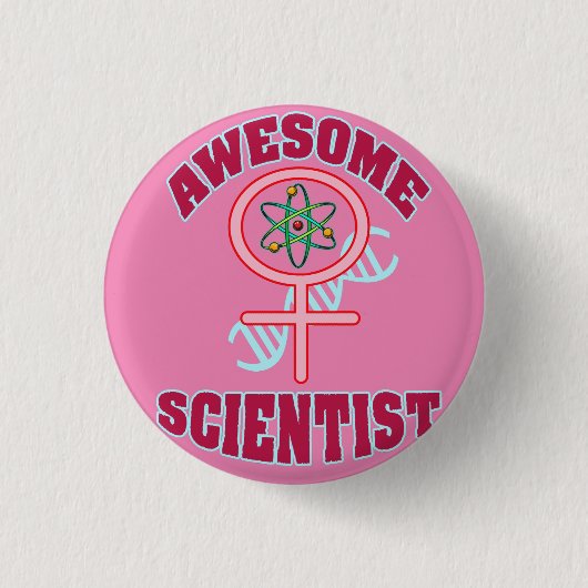 BADGE ROND 2,50 CM SCIENTIFIQUE FÉMININE INCONTOURNABLE (Devant)