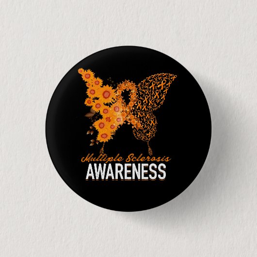 Badge Rond 2,50 Cm Sclérose en plaques pour papillon féminin Sensibil (Devant)