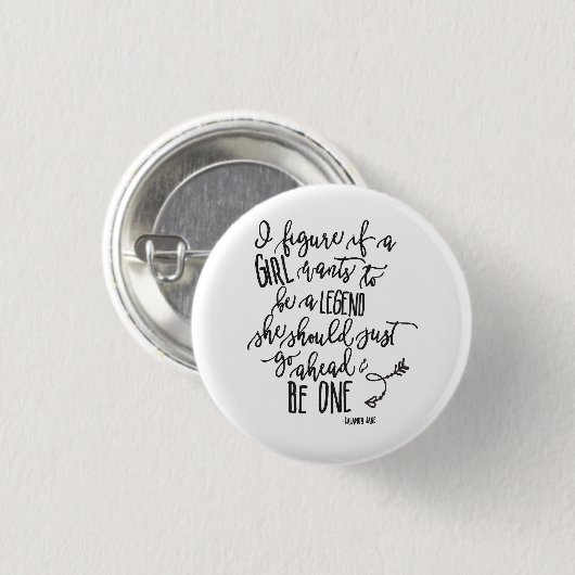Badge Rond 2,50 Cm Script de calligraphie de citation d'alimentation  (Devant & derrière)