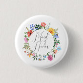 Badge Rond 2,50 Cm Script de Demoiselle d'Honneur Fleur des Champs Ma (Devant)