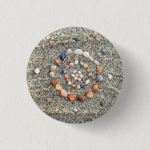 Badge Rond 2,50 Cm Sea Shell Beach Art