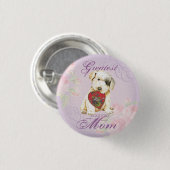 Badge Rond 2,50 Cm Sealyham Terrier Coeur Maman Pinback Button (Devant & derrière)