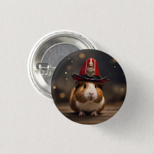 Badge Rond 2,50 Cm **"Secourez prêt : Cochon de Guinée dans le Casque