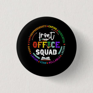 Badge Rond 2,50 Cm Secrétaire de l'école Admin Appréciation Front Off