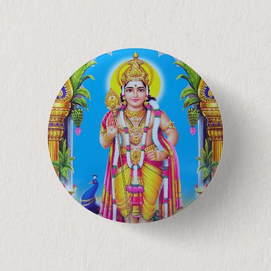 Badge Rond 2,50 Cm Seigneur Muruga, Dieu indou (Devant)
