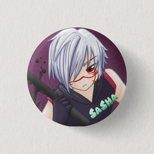 Badge Rond 2,50 Cm Seikon aucun Qwaser ; Sasha (Devant)