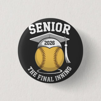 Badge Rond 2,50 Cm Senior The Final Inning 2026 Softball Graduation