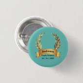 Badge Rond 2,50 Cm Sensationnel Leaf meilleure famille heureuse (Devant & derrière)