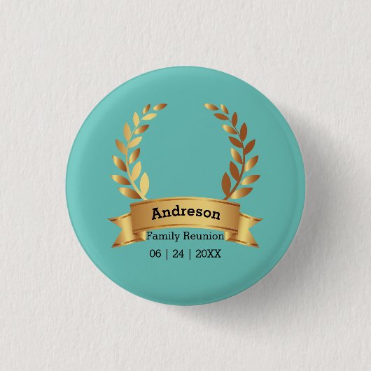 Badge Rond 2,50 Cm Sensationnel Leaf meilleure famille heureuse (Devant)