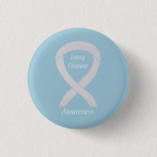 Badge Rond 2,50 Cm Sensibilisation à la maladie pulmonaire Perle Ruba (Devant)