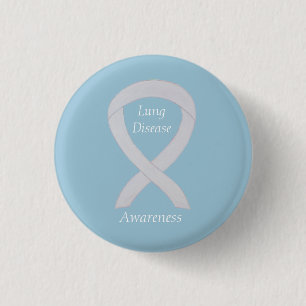 Badge Rond 2,50 Cm Sensibilisation à la maladie pulmonaire Perle Ruba