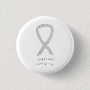 Badge Rond 2,50 Cm Sensibilisation à la maladie pulmonaire Pinceau d'