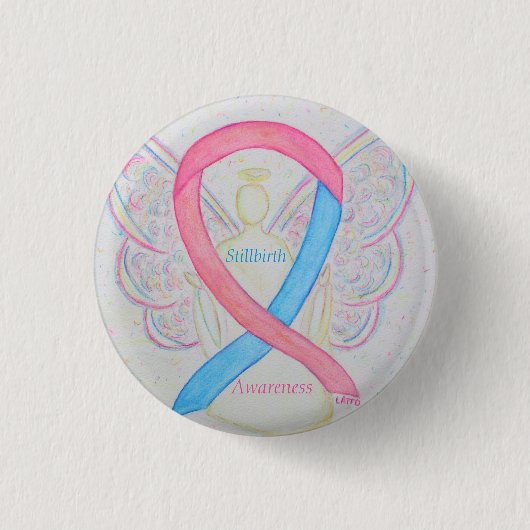 Badge Rond 2,50 Cm Sensibilisation à la Stillaissance Ruban Angle Per (Devant)