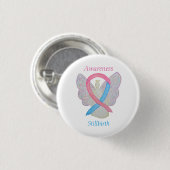 Badge Rond 2,50 Cm Sensibilisation à la Stillaissance Ruban Angle Per (Devant & derrière)