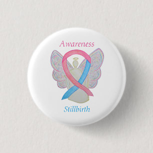 Badge Rond 2,50 Cm Sensibilisation à la Stillaissance Ruban Angle Per