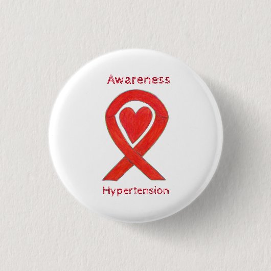 Badge Rond 2,50 Cm Sensibilisation à l'hypertension (HTN) Épingle à r (Devant)