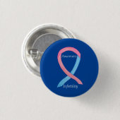 Badge Rond 2,50 Cm Sensibilisation à l'infertilité Pin rose et bleu r (Devant & derrière)
