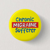 Badge Rond 2,50 Cm Sensibilisation à l'insigne de pin migraine chroni (Devant)