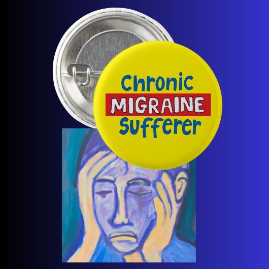 Badge Rond 2,50 Cm Sensibilisation à l'insigne de pin migraine chroni