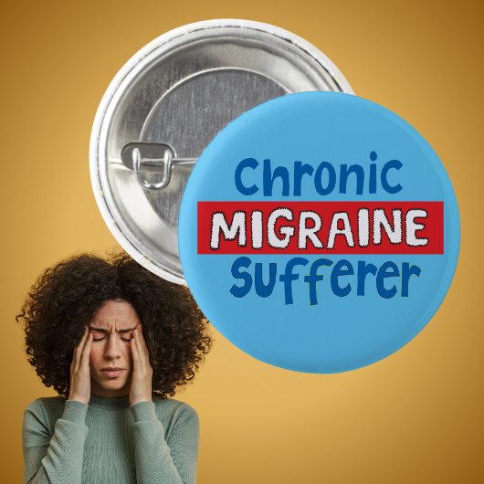 Badge Rond 2,50 Cm Sensibilisation à l'insigne de pin migraine chroni
