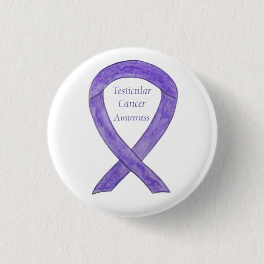 Badge Rond 2,50 Cm Sensibilisation à l'orchidée cancéreuse testiculai (Devant)