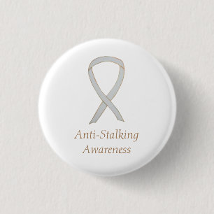 Badge Rond 2,50 Cm Sensibilisation anti-marquage Ruban blanc broche p