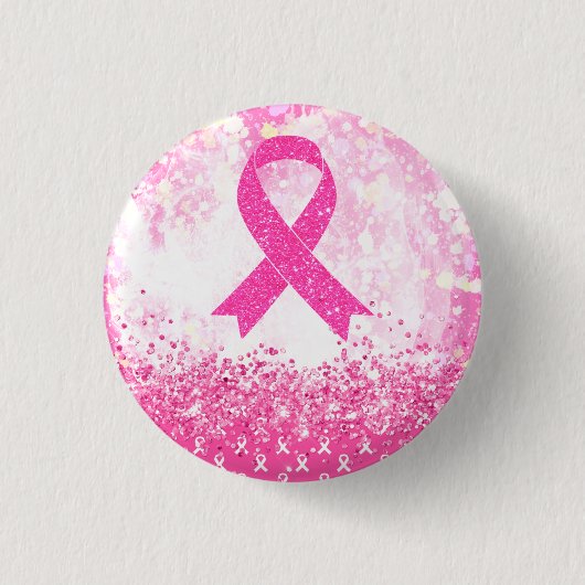 Badge Rond 2,50 Cm Sensibilisation au cancer du sein Ruban rose (Devant)