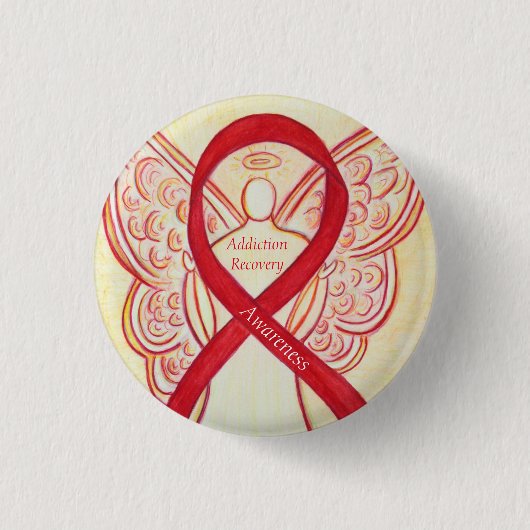 Badge Rond 2,50 Cm Sensibilisation au rétablissement Ruban Angel Pin (Devant)