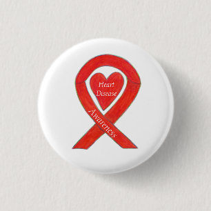Badge Rond 2,50 Cm Sensibilisation aux maladies cardiaques Épingle à 