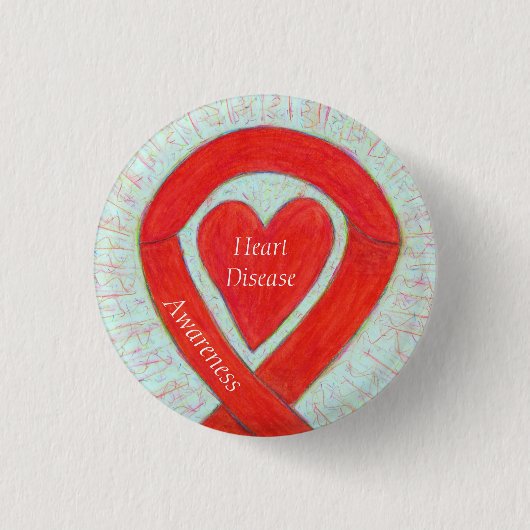 Badge Rond 2,50 Cm Sensibilisation aux maladies cardiaques Épingle à (Devant)