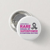 Badge Rond 2,50 Cm Sensibilisation aux maladies rares Confusion des m (Devant & derrière)