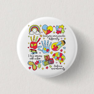 Badge Rond 2,50 Cm Sensibilisation sur l'autisme Embrasser la diversi