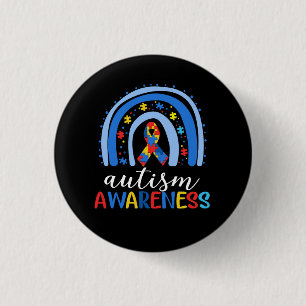 Badge Rond 2,50 Cm Sensibilisation sur l'autisme Puzzle arc-en-ciel S