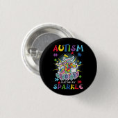 Badge Rond 2,50 Cm Sensibilisation sur l'autisme Unicorne Pour Autism (Devant & derrière)
