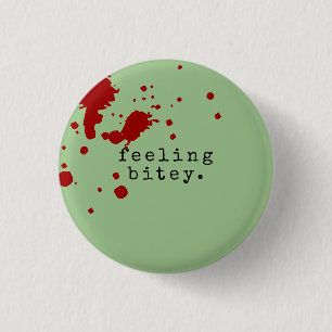 Badge Rond 2,50 Cm SENTIMENT BITEY Funny Zombie Green